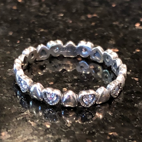 925 silver stackable heart ring - Picture 4 of 6